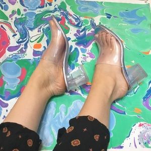 Jeffrey Campbell Clear Mules Transparent PVC Shoes